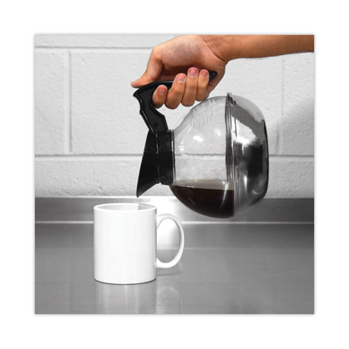 Picture of Unbreakable Regular Coffee Decanter, 12-Cup, Stainless Steel/Polycarbonate, Black Handle