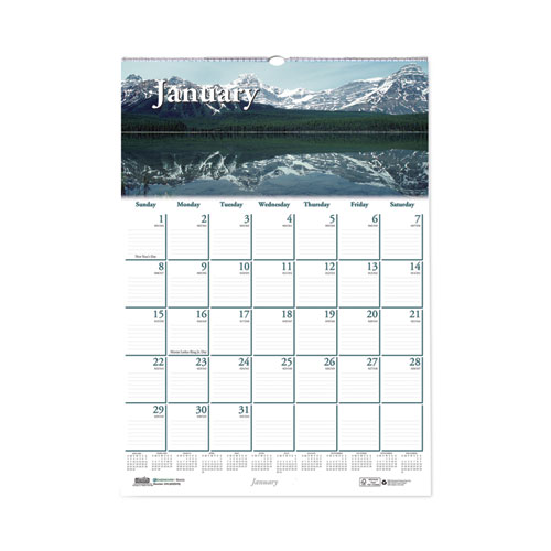 Earthscapes Recycled Monthly Wall Calendar, Scenic Beauty Photography, 12 X 16.5, White Sheets, 12-Month (jan-Dec): 2022