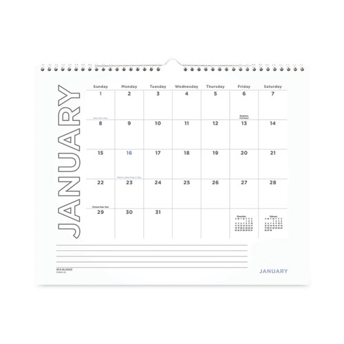 Picture of Modern Core Wall Calendar, Modern Artwork, 15 x 12, White/Black Sheets, 12-Month (Jan to Dec): 2024