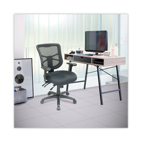 Picture of Alera Elusion Series Mesh Mid-Back Multifunction Chair, Prem Fabric, Supports Up to 275 lb, 17.7" to 21.4" Seat Height, Black