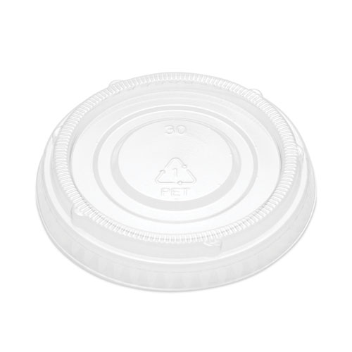 Picture of Portion Cup Lids, Fits 2 oz Portion Cups, Clear, 2,500/Carton