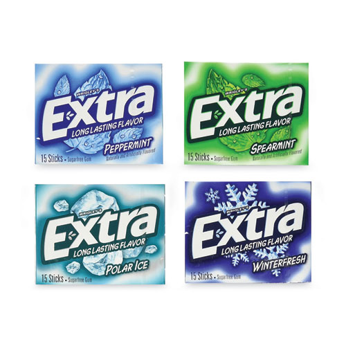 Picture of Extra Sugar-Free Gum Mint Variety Pack, Assorted, 15 Sticks/Pack, 18 Packs/Box, Delivered in 1-4 Business Days