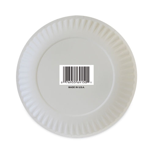 Picture of Coated Paper Plates, 6" dia, White, 100/Pack, 12 Packs/Carton