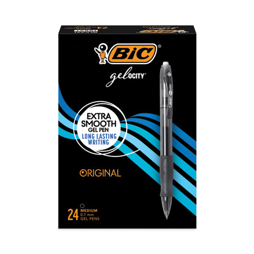 Gel-ocity+Gel+Pen+Value+Pack%2C+Retractable%2C+Medium+0.7+mm%2C+Black+Ink%2C+Clear%2FBlack+Barrel%2C+24%2FPack