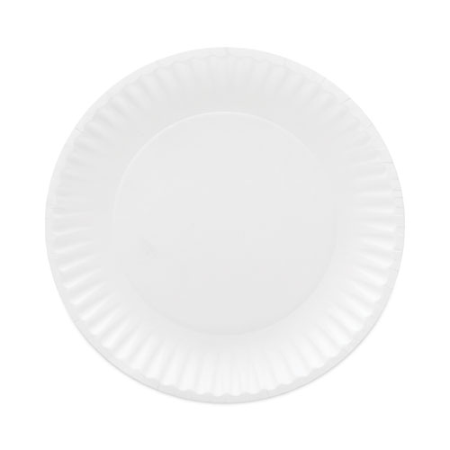 Picture of Coated Paper Plates, 6" dia, White, 100/Pack, 12 Packs/Carton