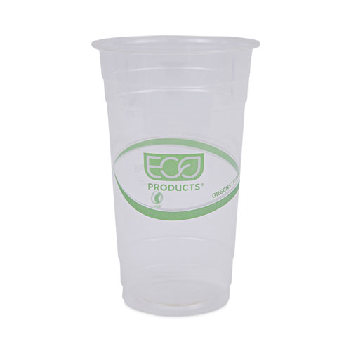 Picture of GreenStripe Renewable and Compostable PLA Cold Cups, 24 oz, 50/Pack, 20 Packs/Carton