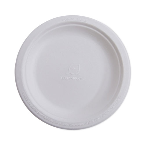 Picture of Renewable Sugarcane Dinnerware, Plate, 10" dia, Natural White, 50/Pack