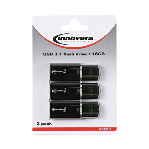 Picture of USB 3.0 Flash Drive, 16 GB, 3/Pack