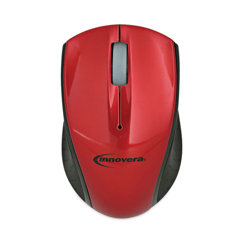 Picture of Mini Wireless Optical Mouse, 2.4 GHz Frequency/30 ft Wireless Range, Left/Right Hand Use, Red/Black