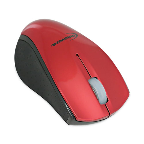 Picture of Mini Wireless Optical Mouse, 2.4 GHz Frequency/30 ft Wireless Range, Left/Right Hand Use, Red/Black