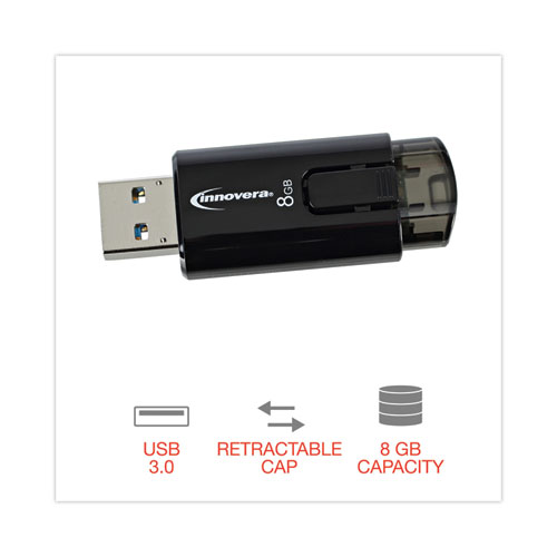 Picture of USB 3.0 Flash Drive, 8 GB, 3/Pack