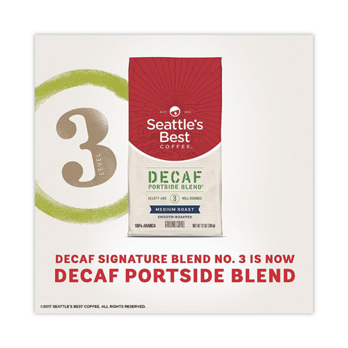 Picture of Port Side Blend Ground Coffee, Decaffeinated Medium Roast, 12 oz Bag, 6/Carton