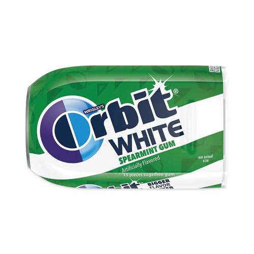 Picture of White Sugar-Free Gum, Spearmint, 15 Pieces/Pack, 9 Packs/Carton