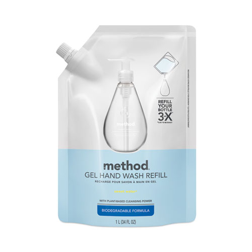 Method+Gel+Hand+Soap+Refill+-+Sweet+Water+Scent+-+34+fl+oz+%281005.5+mL%29+-+Squeeze+Bottle+Dispenser+-+Hand+-+Clear+-+Triclosan-free+-+6+%2F+Carton