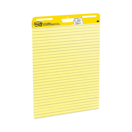 Picture of Vertical-Orientation Self-Stick Easel Pads, Presentation Format (1.5" Rule), 25 x 30, Yellow, 30 Sheets, 2/Carton