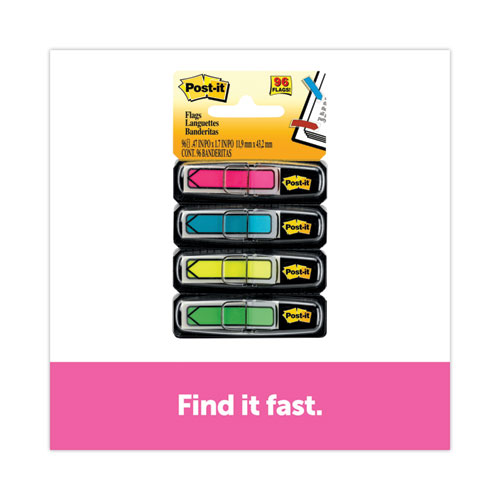 Picture of Arrow 0.5" Page Flags, Four Assorted Bright Colors, 24/Color, 96 Flags/Pack