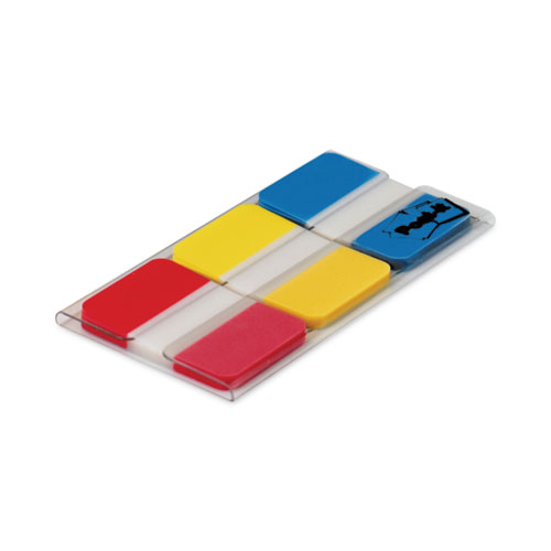 Picture of 1" Plain Solid Color Tabs, 1/5-Cut, Assorted Primary Colors, 1" Wide, 66/Pack