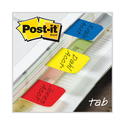 Picture of 1" Plain Solid Color Tabs, 1/5-Cut, Assorted Primary Colors, 1" Wide, 66/Pack