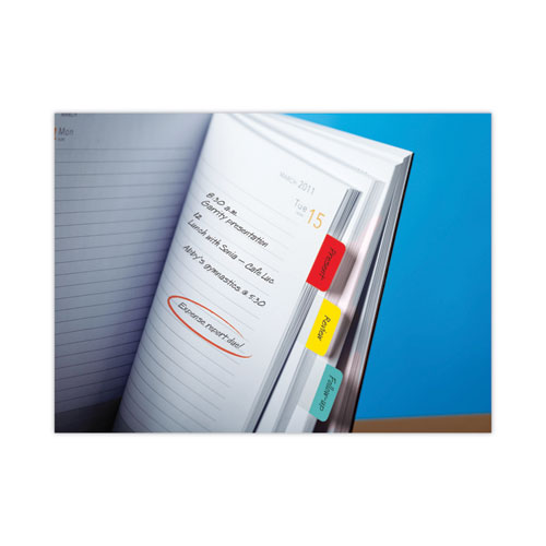 Picture of 1" Plain Solid Color Tabs, 1/5-Cut, Assorted Primary Colors, 1" Wide, 66/Pack