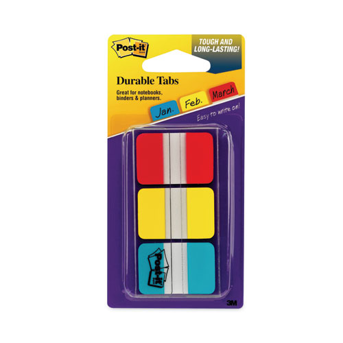 Picture of 1" Plain Solid Color Tabs, 1/5-Cut, Assorted Primary Colors, 1" Wide, 66/Pack