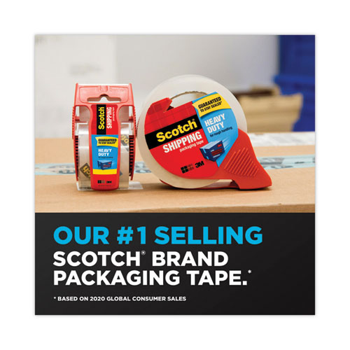 Picture of 3850 Heavy-Duty Packaging Tape with Dispenser, 1.5" Core, 1.88" x 66.66 ft, Clear, 6/Pack