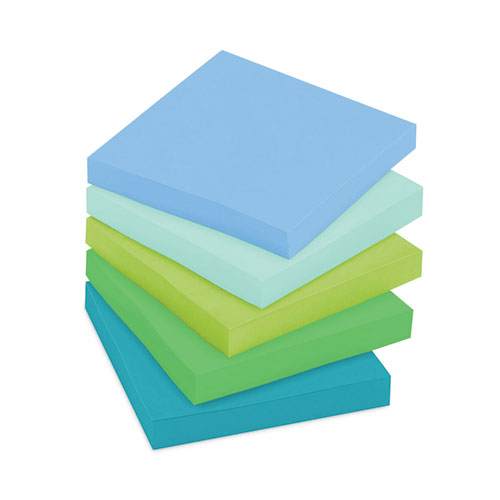 Picture of Recycled Notes in Oasis Collection Colors, 3 x 3, 90 Sheets/Pad, 5 Pads/Pack