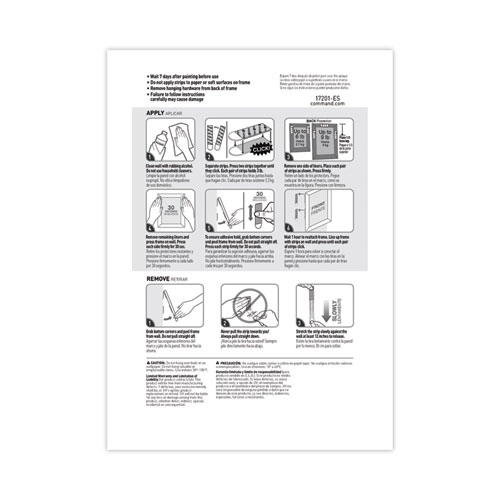 Picture of Picture Hanging Strips, Cabinet Pack, Removable, Holds Up to 6 lbs per Pair, 0.75 x 2.75, White, 4/Set, 50 Sets/Carton