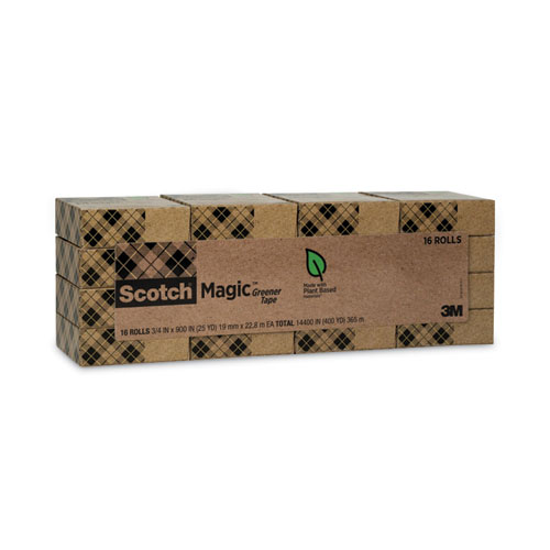 Picture of Magic Greener Tape, 1" Core, 0.75" x 75 ft, Clear, 16/Pack