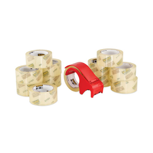 Picture of 3750 Commercial Grade Packaging Tape with DP300 Dispenser, 3" Core, 1.88" x 54.6 yds, Clear, 12/Pack