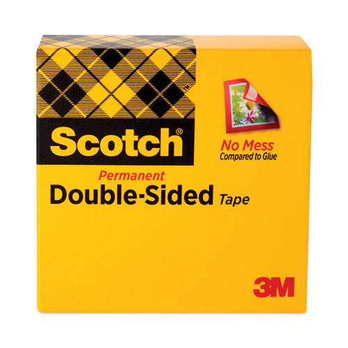 Picture of Double-Sided Tape, 1" Core, 0.5" x 75 ft, Clear