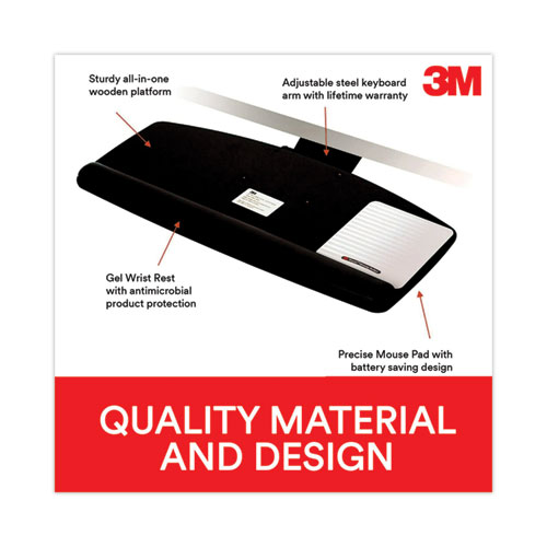 Picture of Knob Adjust Keyboard Tray With Standard Platform, 25.2w x 12d, Black