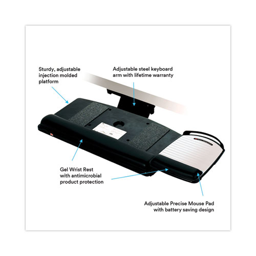 Picture of Knob Adjust Keyboard Tray With Highly Adjustable Platform, Black