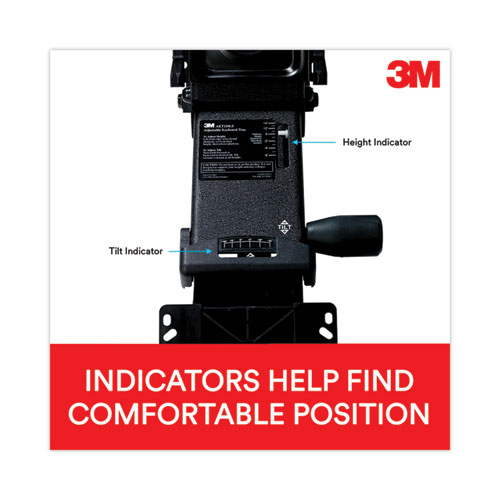 Picture of Sit/Stand Easy Adjust Keyboard Tray, Highly Adjustable Platform,, Black