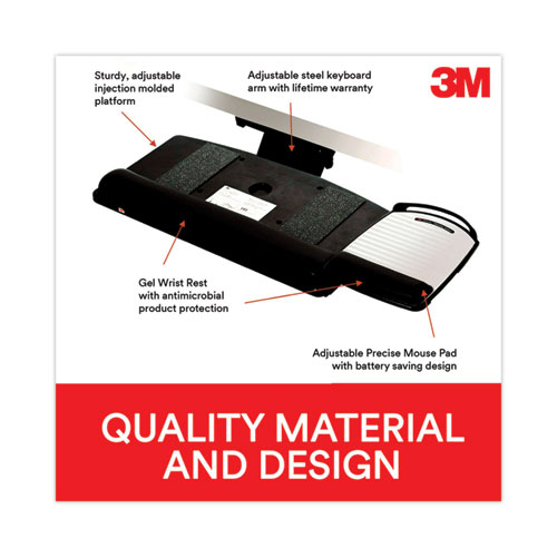 Picture of Sit/Stand Easy Adjust Keyboard Tray, Highly Adjustable Platform,, Black