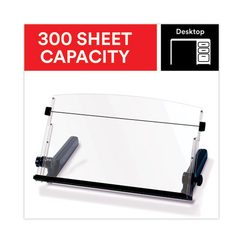 Picture of In-Line Freestanding Copyholder, 300 Sheet Capacity, Plastic, Black/Clear