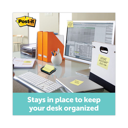 Picture of Clear Top Pop-up Note Dispenser, For 3 x 3 Pads, Black, Includes 50-Sheet Pad of Canary Yellow Pop-up Pad
