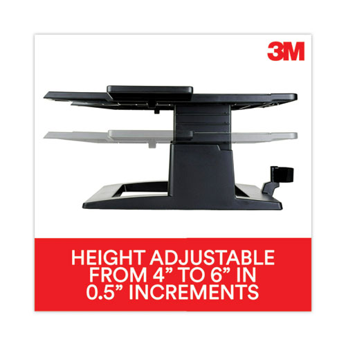 Picture of Adjustable Notebook Riser, 13" x 13" x 4" to 6", Black, Supports 20 lbs