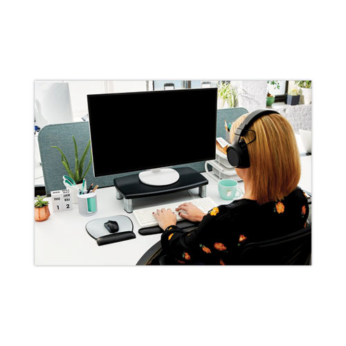 Picture of Extra-Wide Adjustable Monitor Stand, 20" x 12" x 1" to 5.78", Silver/Black, Supports 40 lbs