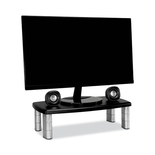 Picture of Extra-Wide Adjustable Monitor Stand, 20" x 12" x 1" to 5.78", Silver/Black, Supports 40 lbs