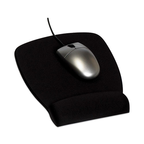 Picture of Antimicrobial Foam Mouse Pad with Wrist Rest, 8.62 x 6.75, Black