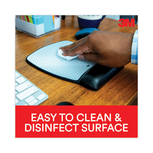 Picture of Antimicrobial Gel Compact Mouse Pad with Wrist Rest, 8.6 x 6.75, Black