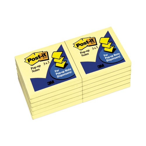 Picture of Original Canary Yellow Pop-up Refill, 3" x 3", Canary Yellow, 100 Sheets/Pad, 12 Pads/Pack