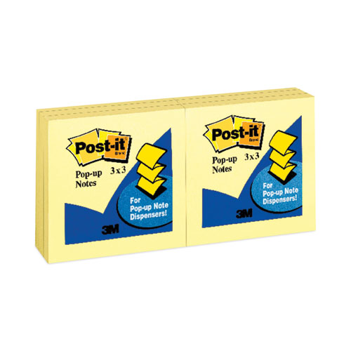 Picture of Original Canary Yellow Pop-up Refill, 3" x 3", Canary Yellow, 100 Sheets/Pad, 12 Pads/Pack