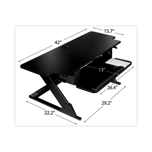 Picture of Precision Standing Desk, 42" x 23.2" x 6.2" to 20", Black