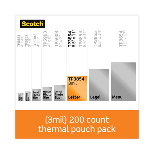 Picture of Laminating Pouches, 3 mil, 9" x 11.5", Gloss Clear, 200/Pack