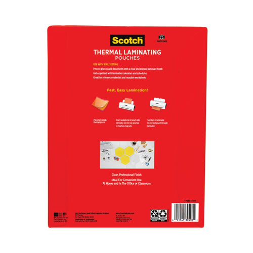 Picture of Laminating Pouches, 5 mil, 9" x 11.5", Gloss Clear, 100/Pack