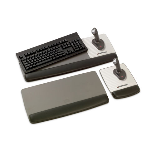 Picture of Antimicrobial Gel Keyboard Wrist Rest Platform, 19.6 x 10.6, Black/Gray/Silver