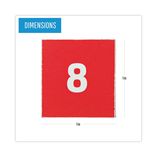 Picture of Interchangeable Magnetic Board Accessories, Calendar Dates, Red/White, 1" x 1", 31 Pieces