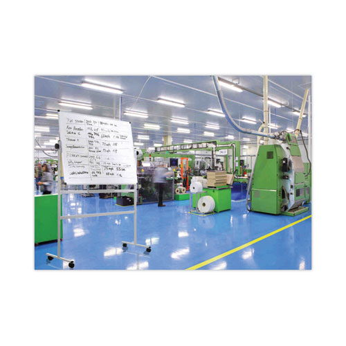 Picture of Earth Silver Easy Clean Mobile Revolver Dry Erase Boards, 36" x 48", White Surface, Natural Steel Frame