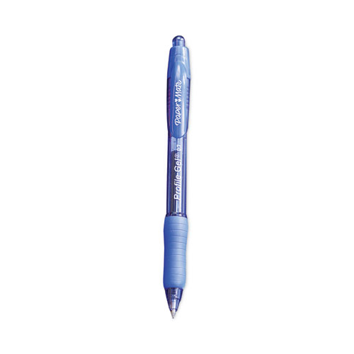 Picture of Profile Gel Pen, Retractable, Fine 0.5 mm, Blue Ink, Translucent Blue Barrel, Dozen